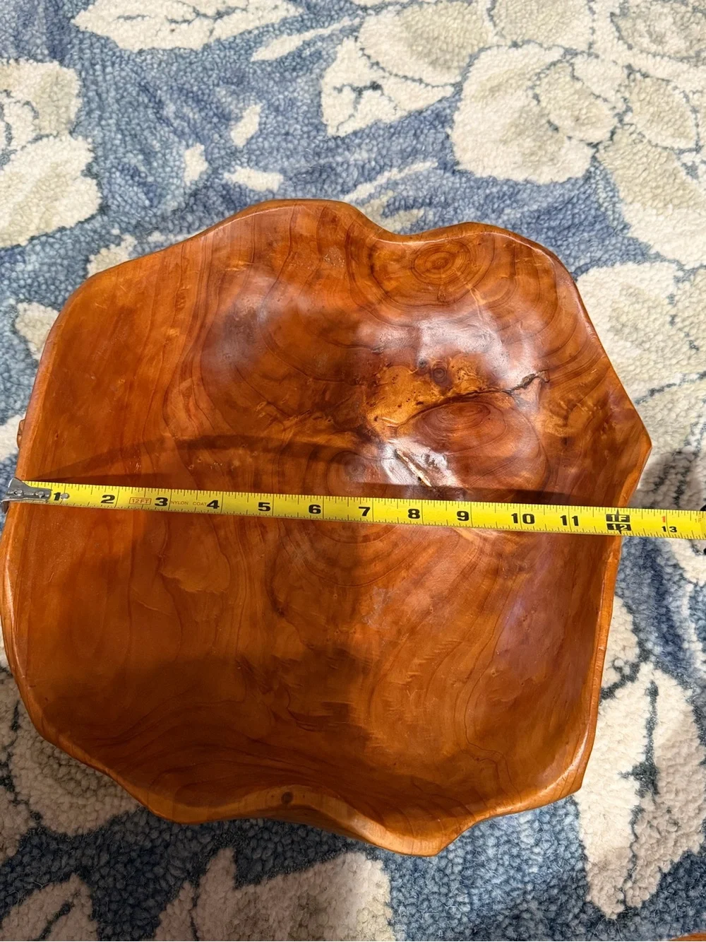 Handcrafted Natural Wood Serving Bowl - Honey Brown